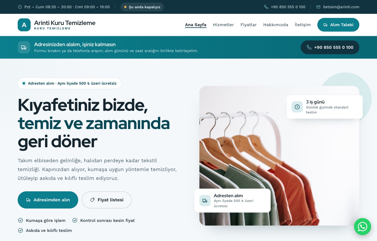 Kuru Temizleme — Arıntı örneği