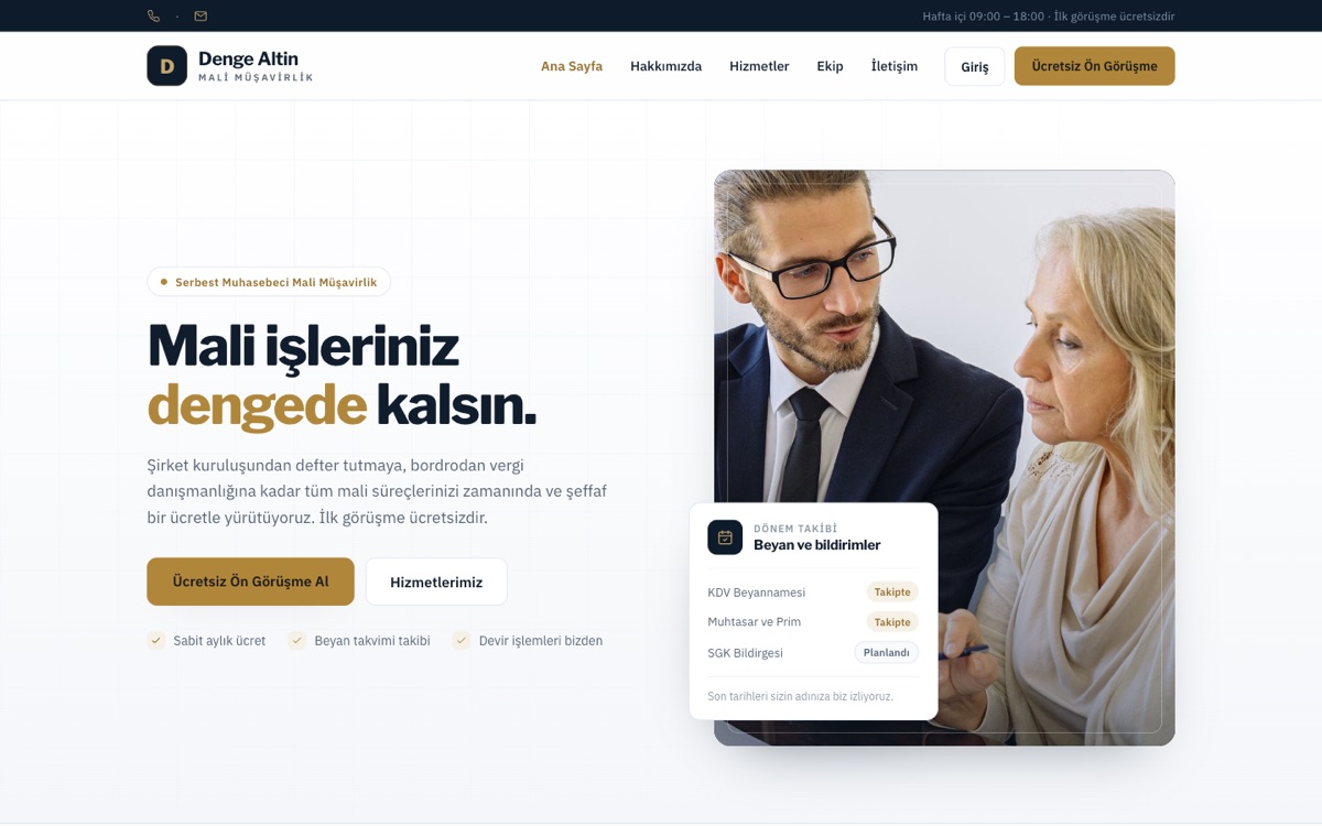 Mali Müşavirlik — Denge örneği
