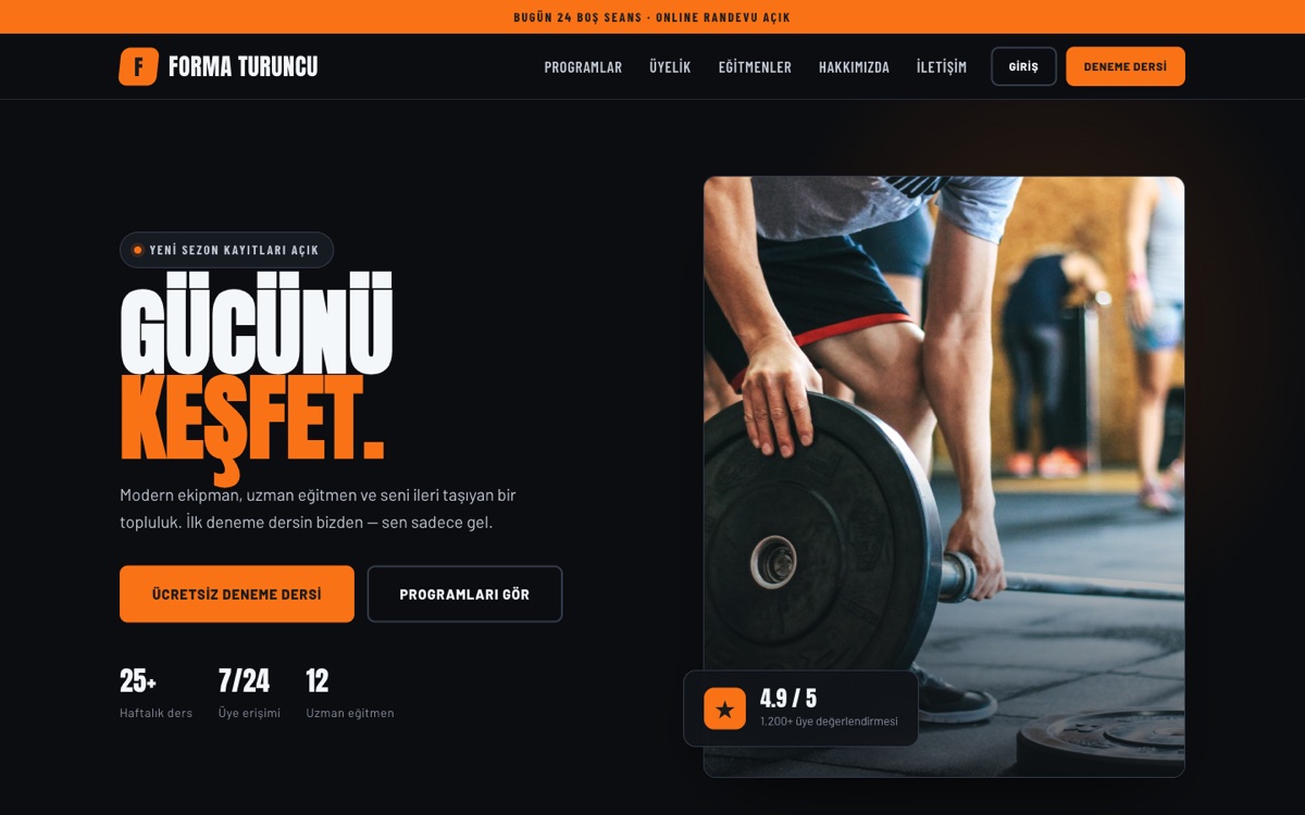 Spor Salonu — Forma örneği