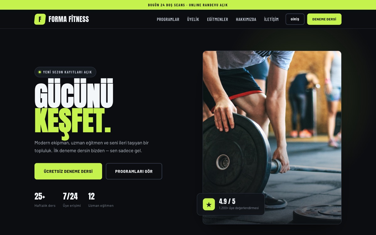 Spor Salonu — Forma örneği