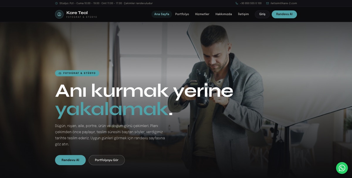 Fotoğraf Stüdyosu — Kare örneği