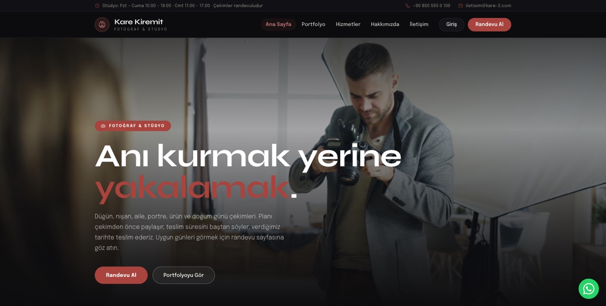 Fotoğraf Stüdyosu — Kare örneği