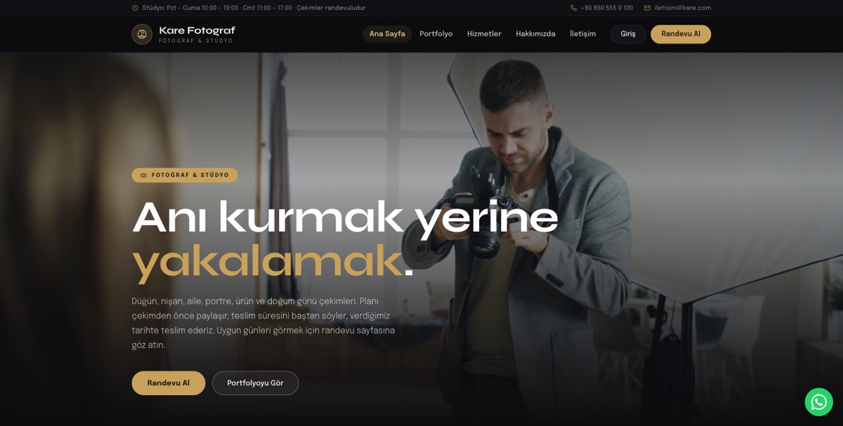 Fotoğraf Stüdyosu — Kare örneği