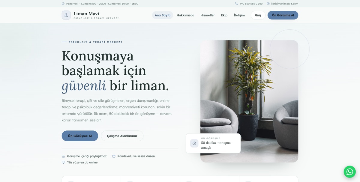 Psikolog — Liman Psikoloji örneği