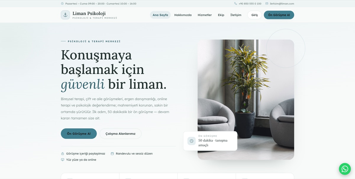 Psikolog — Liman Psikoloji örneği