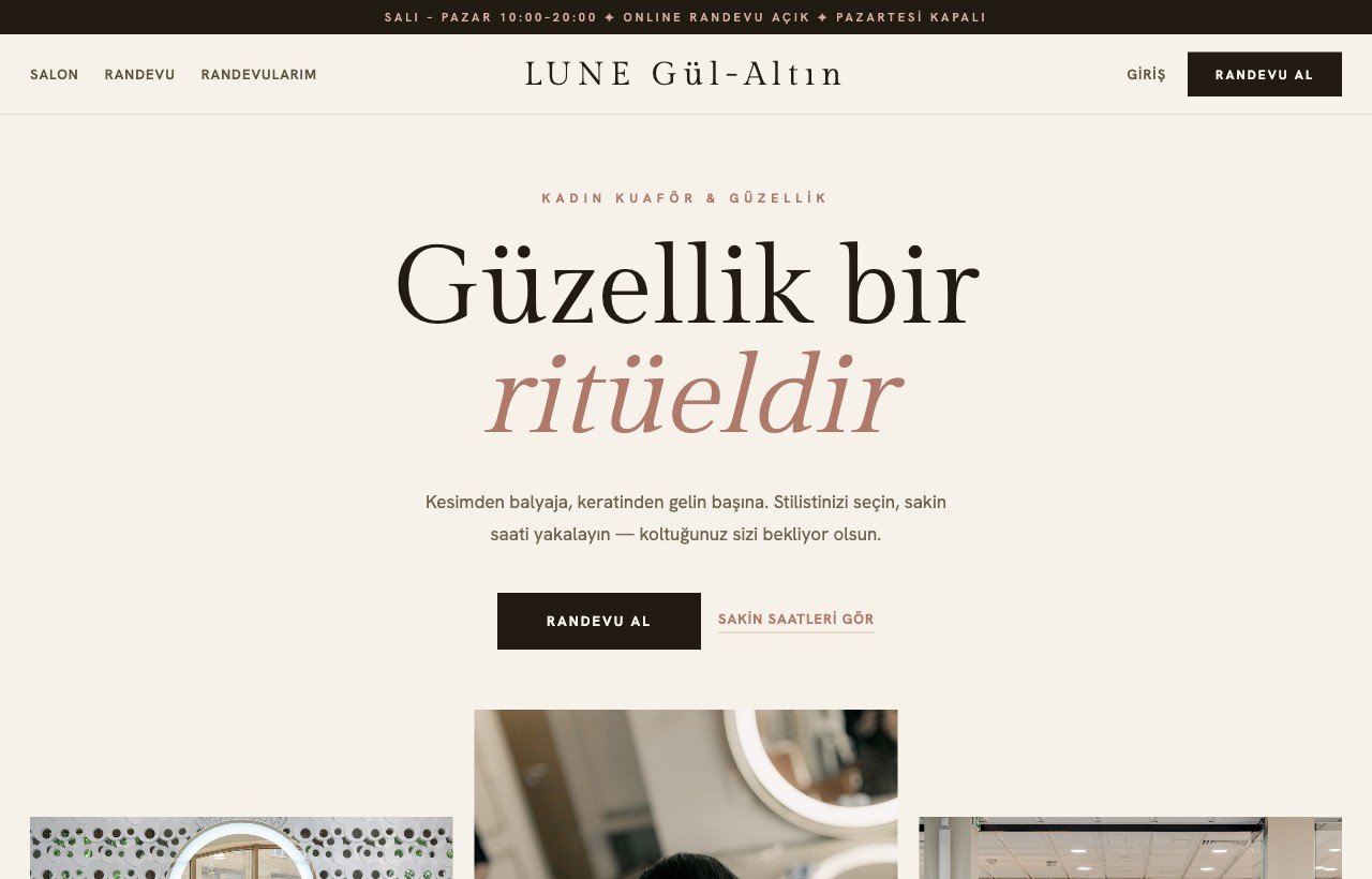 Kadın Kuaför — LUNE örneği
