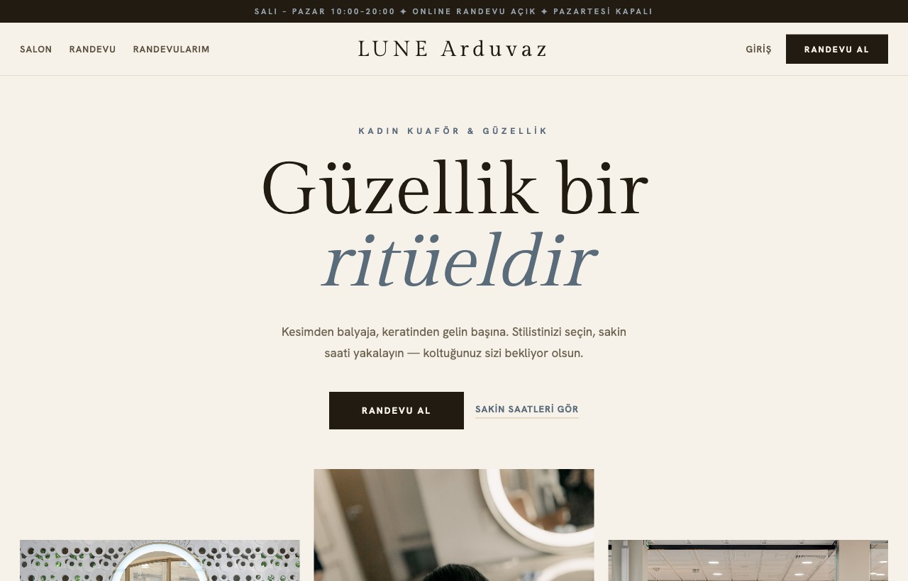 Kadın Kuaför — LUNE örneği