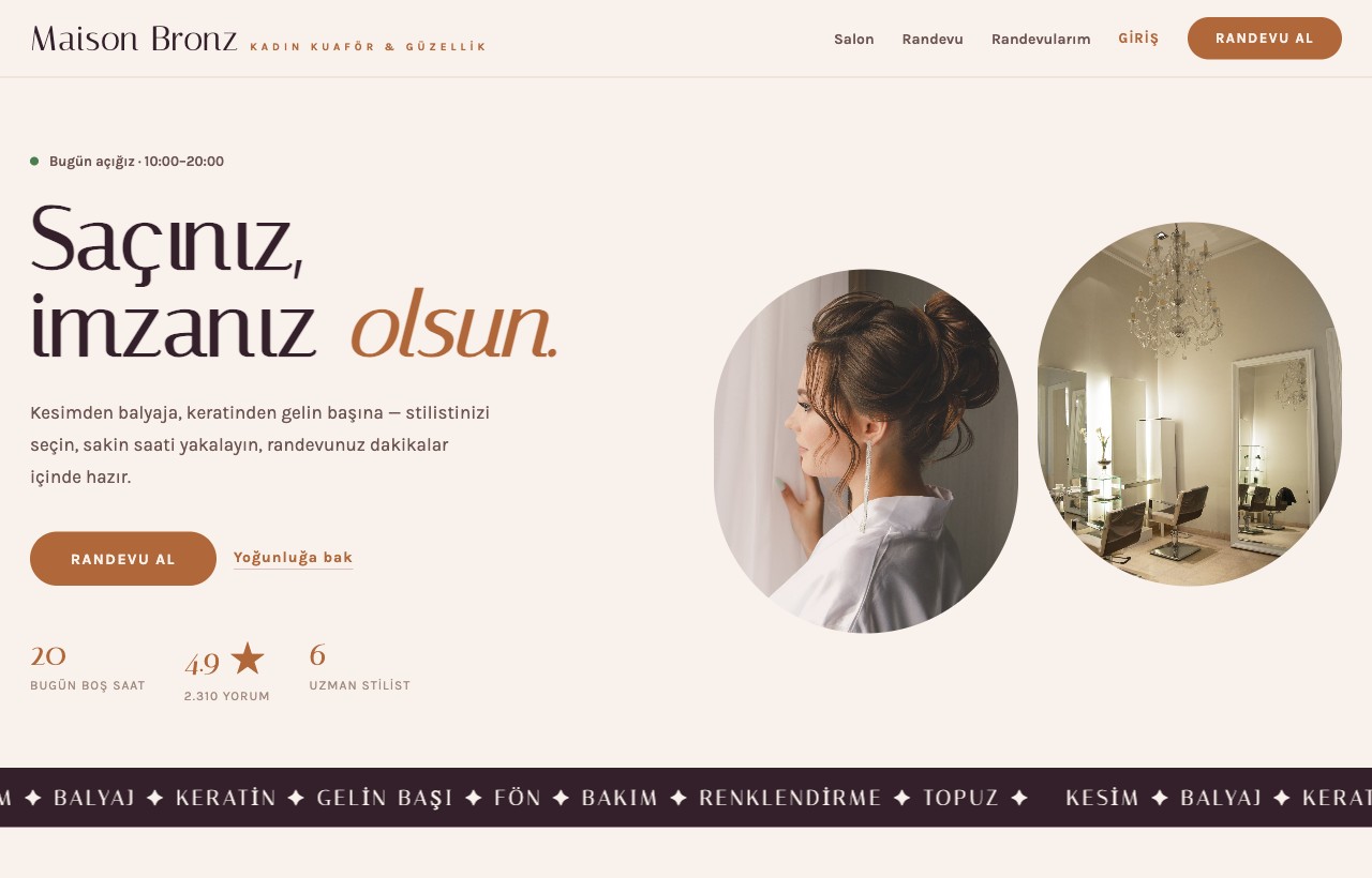 Kadın Kuaför — Maison örneği