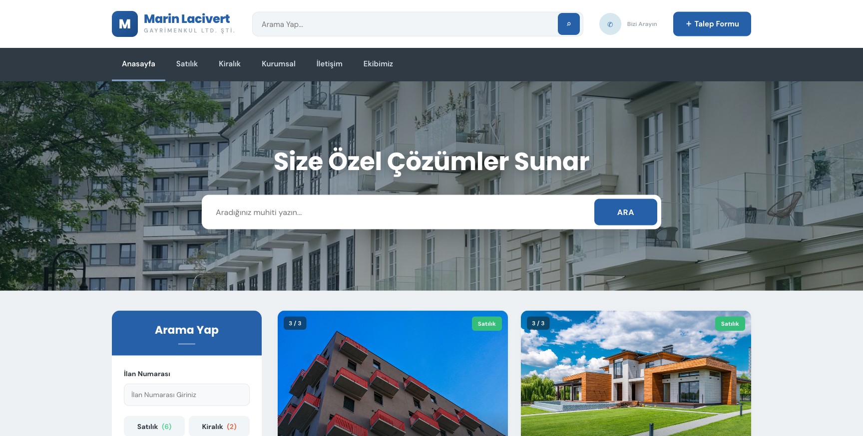 Emlak — Marin Gayrimenkul örneği
