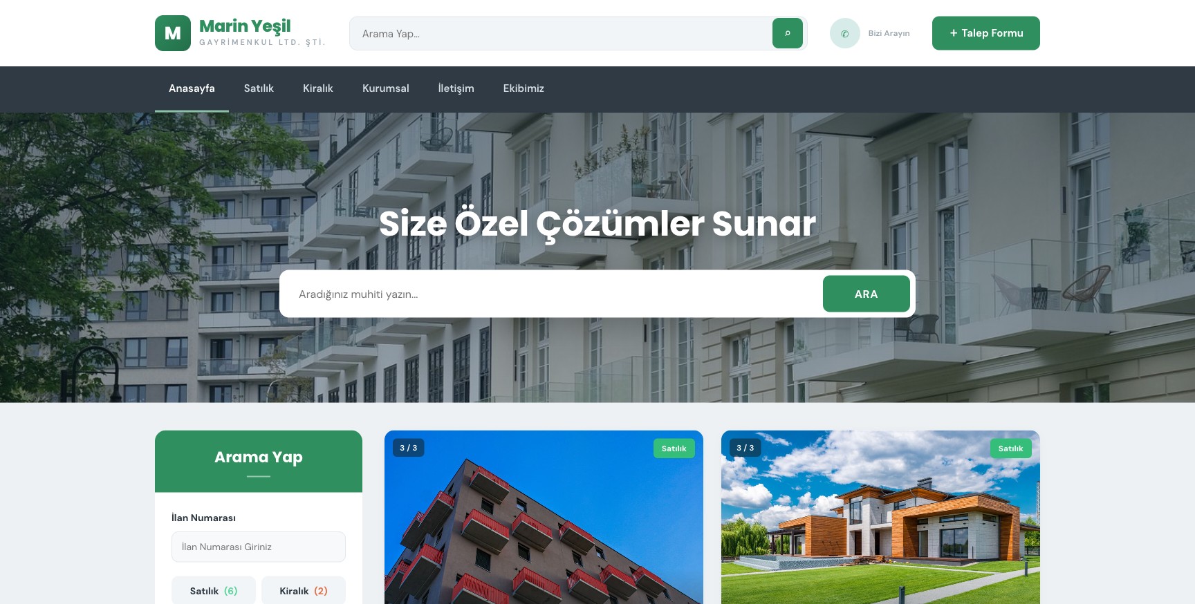 Emlak — Marin Gayrimenkul örneği