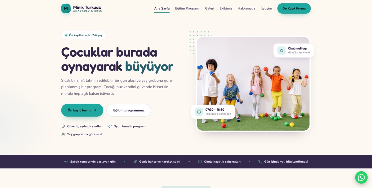 Anaokulu & Kreş — Minik Adımlar örneği