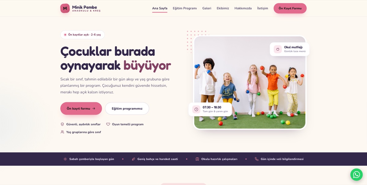 Anaokulu & Kreş — Minik Adımlar örneği