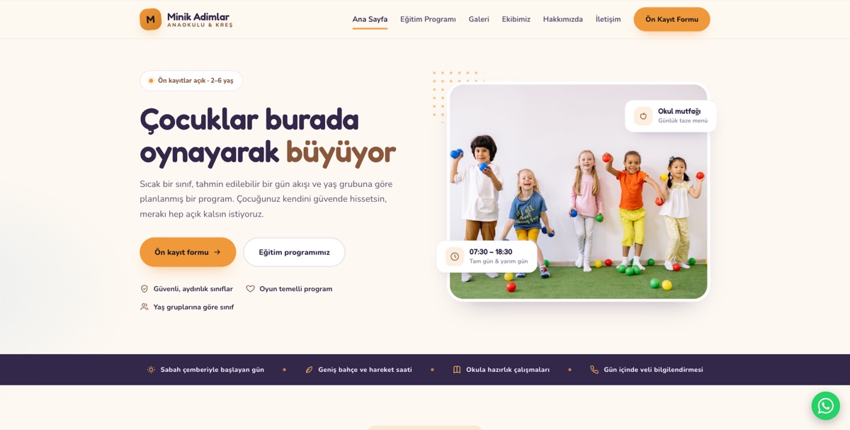 Anaokulu & Kreş — Minik Adımlar örneği