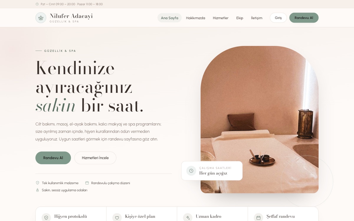 Güzellik & Spa — Nilüfer örneği