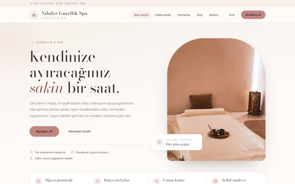 Güzellik & Spa — Nilüfer örneği