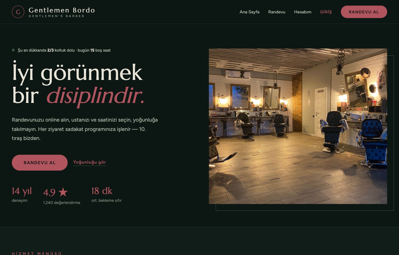 Gentlemen Barber örneği