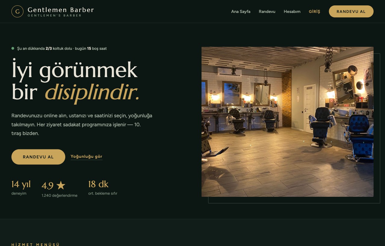 Gentlemen Barber örneği
