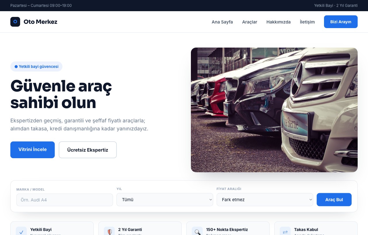 Otomotiv — Oto Merkez örneği