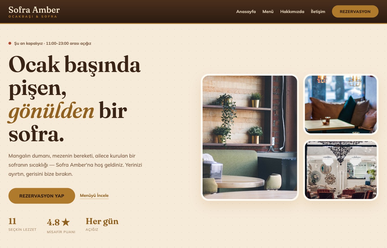 Restoran — Sofra örneği